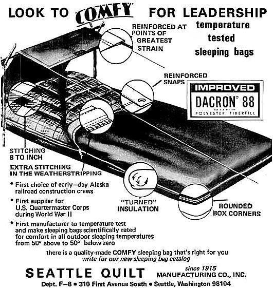 Comfy Sleeping Bags from Seattle Quilt — 1968 Retro Adverto